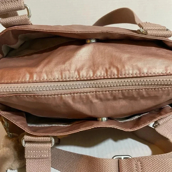 Kipling pink nylon satchel handbag - Picture 9 of 11